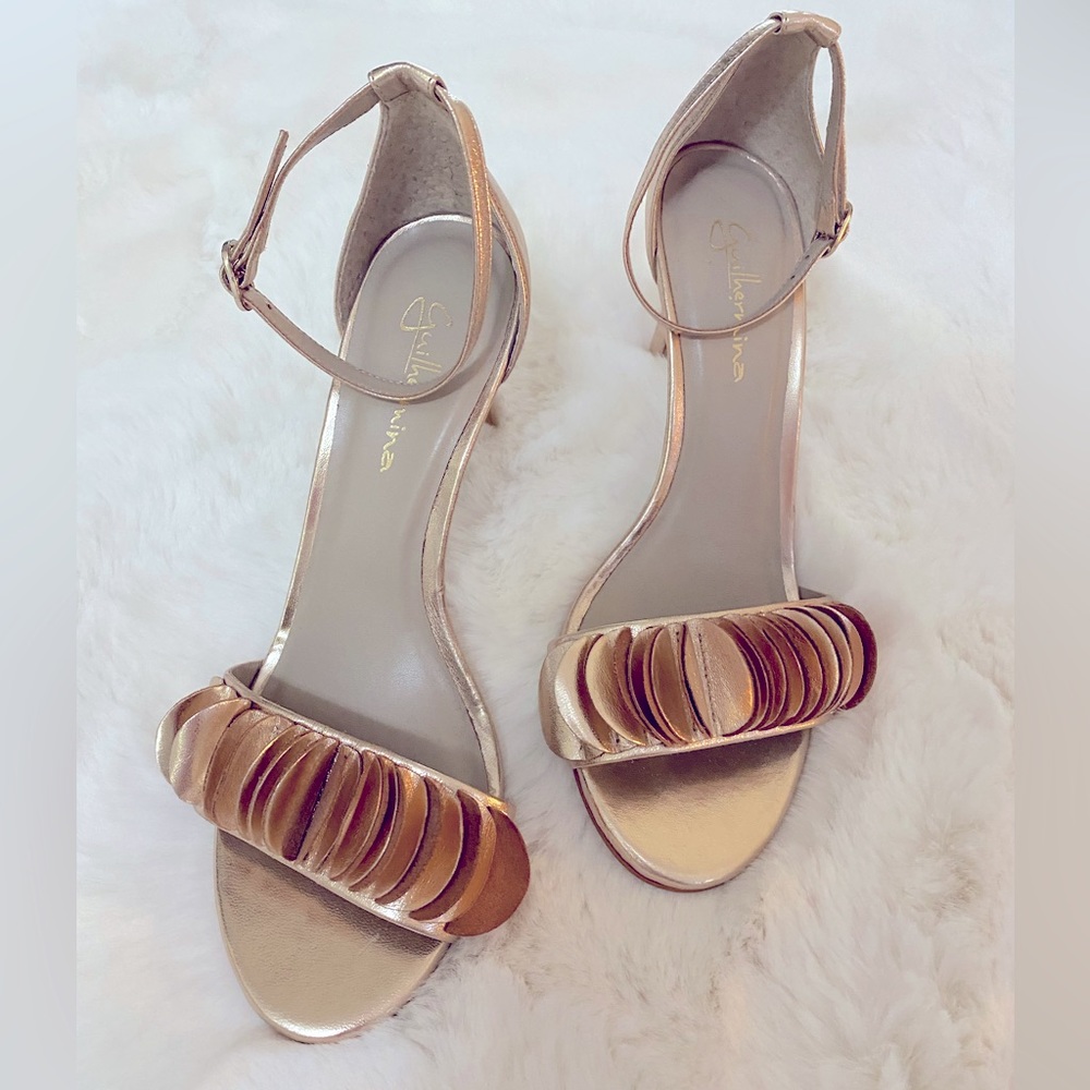 Anthropologie Gold Heel